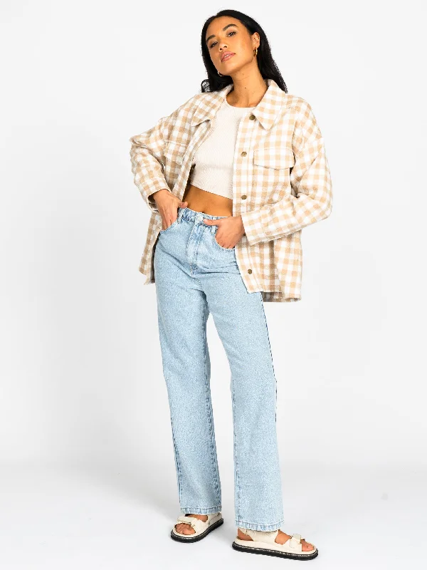 Rusty Checked Out Oversized Shirt Jacket Striped Jacket Polka Dot Jacket Floral Jacket