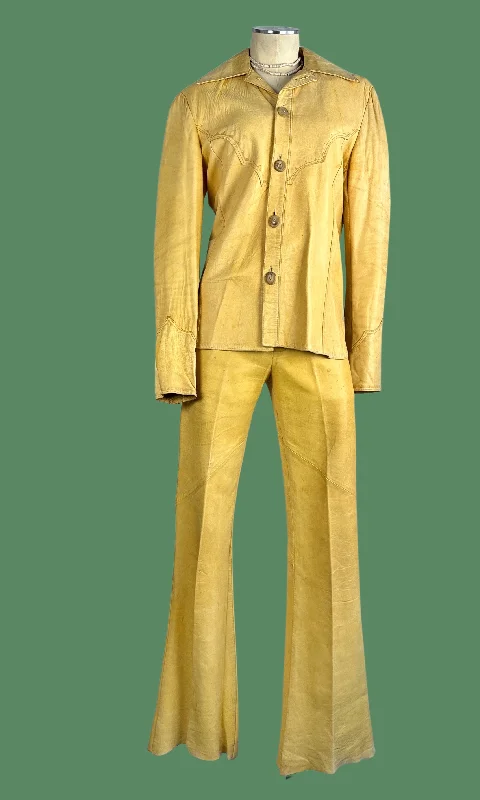 SANTA FE LEATHER Co 70s Western Deerskin Jacket & Pants • Mens Small Welt Pockets Slit Pockets Flap Pockets SANTA FE LEATHER Co 70s Western Deerskin Jacket & Pants • Mens Small Welt Pockets Slit Pockets Flap Pockets