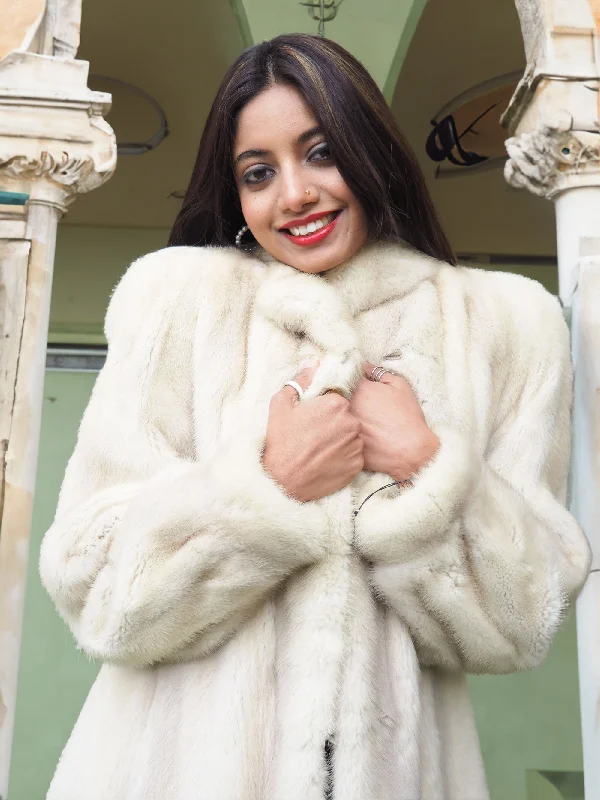 Sapphire Mink Fur Coat Jacket S Fitted Jacket Loose Jacket Oversized Jacket