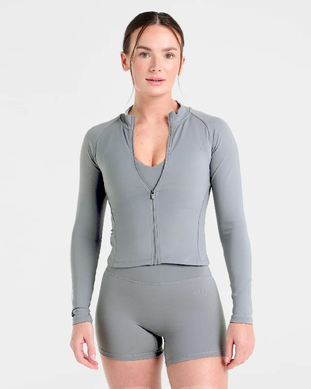 Staple Zip Jacket - Grey Print Jacket Jacquard Jacket Patchwork Jacket