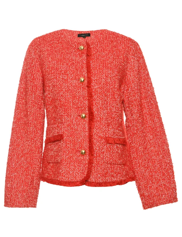 Talbots Wollen Red Jacket - L Faux Fur Jacket Real Fur Jacket Shearling Jacket