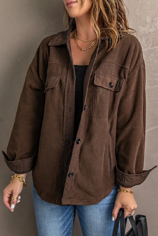 Turn Down Collar Shirt Jacket Hooded Jacket Caped Jacket Shawl Collar Jacket