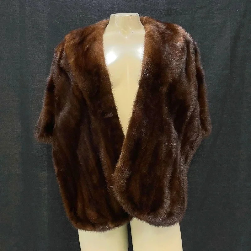 Wmns 60s Vintage JACK SAVIDUSKYS Brown Genuine Mink Fur Cape Stole Shawl Jacket Wool Jacket Cashmere Jacket Tweed Jacket Wmns 60s Vintage JACK SAVIDUSKYS Brown Genuine Mink Fur Cape Stole Shawl Jacket Wool Jacket Cashmere Jacket Tweed Jacket