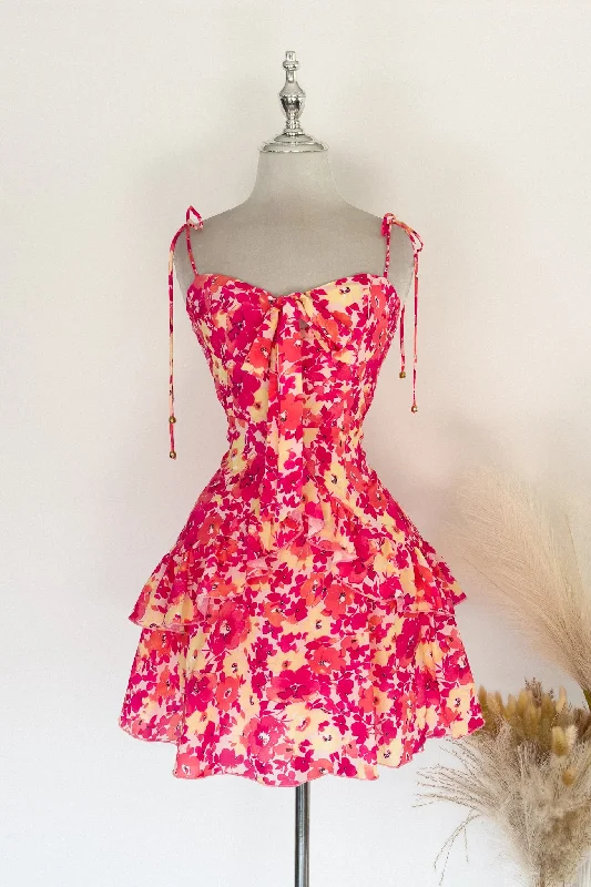 Annabell Floral Mini Dress - Pink Fashionable Polka Dot Mini Dress