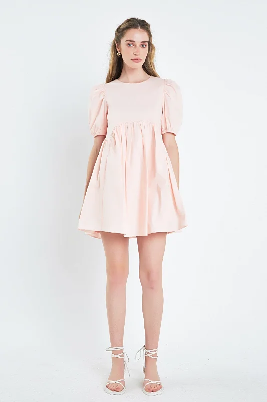 English Factory - Asymmetrical Babydoll Mini Dress with Back Spaghetti Ties Casual Button-Up Mini Dress English Factory - Asymmetrical Babydoll Mini Dress with Back Spaghetti Ties Casual Button-Up Mini Dress