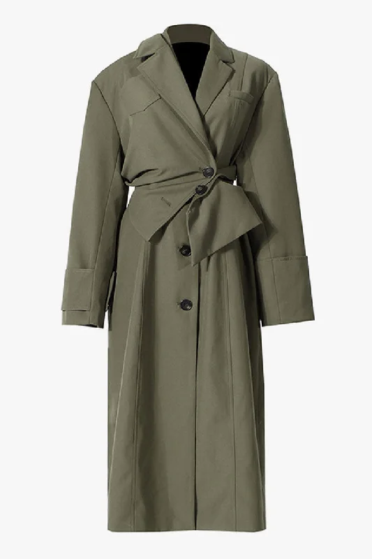 Asymmetrical Single Sleeve Button Down Crop Jacket Two Piece Trench Coat Chenille Fabric Brocade Fabric Lace Fabric Asymmetrical Single Sleeve Button Down Crop Jacket Two Piece Trench Coat Chenille Fabric Brocade Fabric Lace Fabric