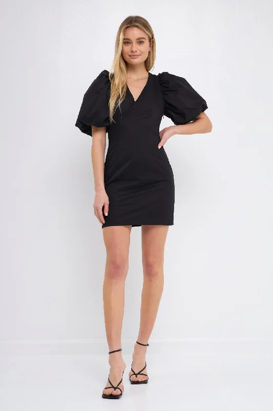 Endless Rose - Back Scrunchie Mini Dress Chic Halter Mini Dress