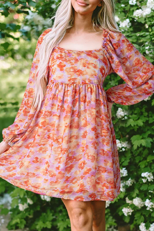 Blue Zone Planet | Rose Floral Print Square Neck High Waist Mini Dress Elegant Mini Dress with Ruffles Blue Zone Planet | Rose Floral Print Square Neck High Waist Mini Dress Elegant Mini Dress with Ruffles