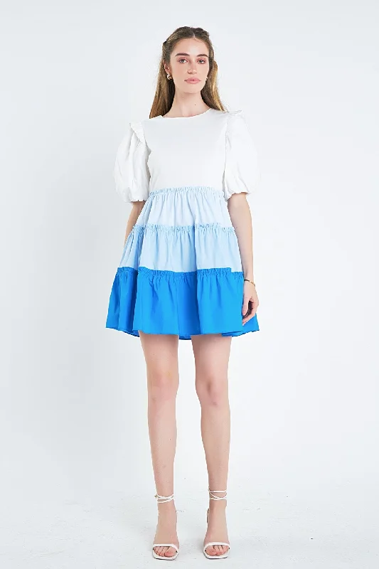 English Factory - Colorblock Multi Tiered Ruffled Mini Dress Classic Shift Mini Dress English Factory - Colorblock Multi Tiered Ruffled Mini Dress Classic Shift Mini Dress