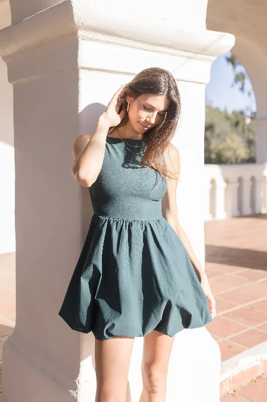 Davina Sleeveless Boatneck Bubble Mini Dress Hunter Green Stylish Sweetheart Mini Dress Davina Sleeveless Boatneck Bubble Mini Dress Hunter Green Stylish Sweetheart Mini Dress