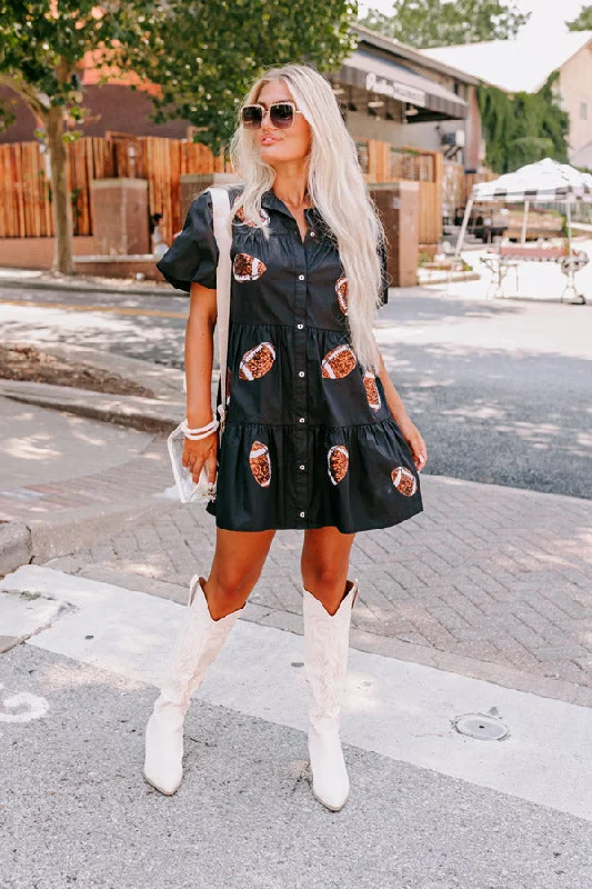 Down, Set, Celebrate Mini Dress Fashionable Button-Front Mini Dress