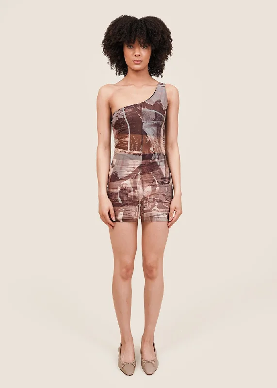 Float In Mesh Mini Dress Stylish Short-Sleeve Mini Dress