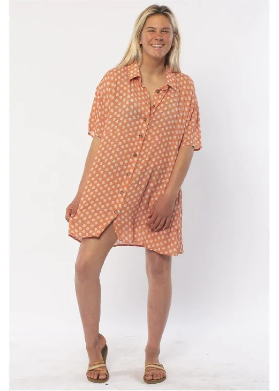 Sisstrevolution Women's Dresse Mini Dress Stylish Button-Down Mini Dress