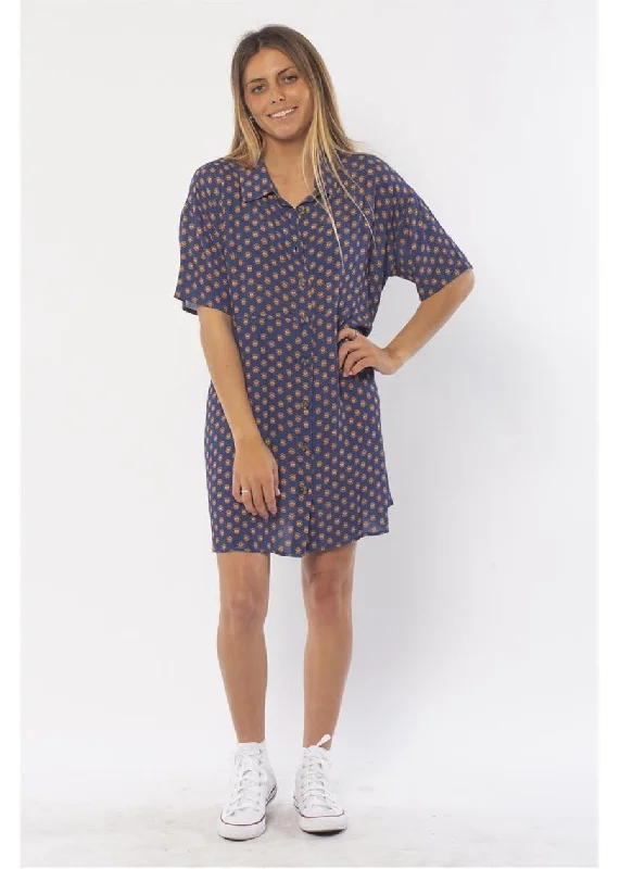 Sisstrevolution Women's Dresse Mini Dress Comfortable Zip-Up Mini Dress