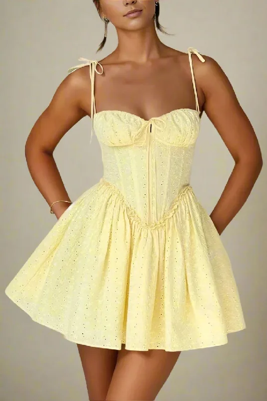 Indiana Bodycon Mini Dress - Sun Yellow Stylish Summer Mini Dress