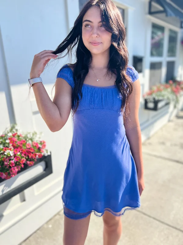 Krissy Mini Dress- Indigo Cozy Sweater Mini Dress