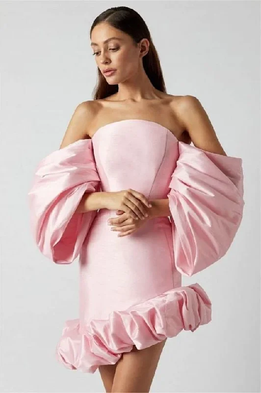 Lantern Sleeves Off Shoulder Mini Dress Elegant Vintage Mini Dress