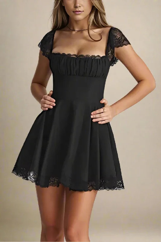 Nori Bodycon Mini Dress - Classic Black Cozy Knitted Mini Dress