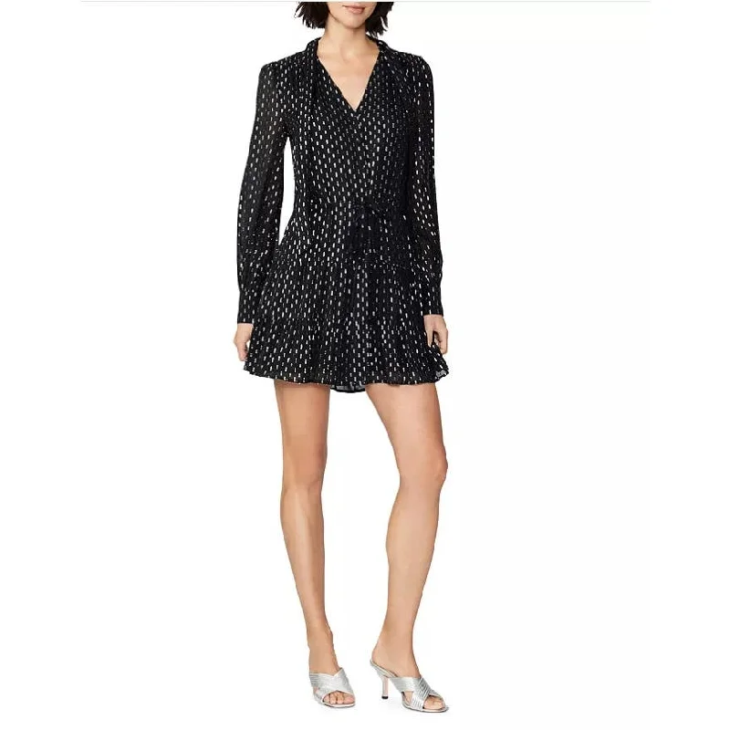 PAIGE Cleobelle Metallic Mini Dress Slack Silver, Size Medium Elegant Tulle Mini Dress