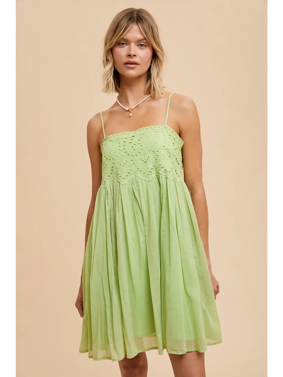 Pistachio Mini Dress Cozy Knitted Mini Dress