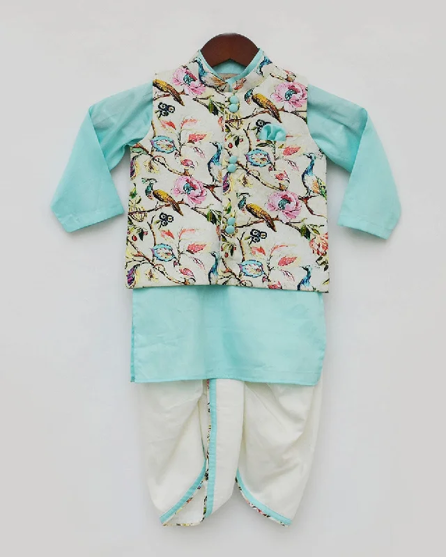 Pre-Order: Off White Print Jacket with Blue Kurta and Dhoti Snapped Jacket Toggled Jacket Drawstring Jacket Pre-Order: Off White Print Jacket with Blue Kurta and Dhoti Snapped Jacket Toggled Jacket Drawstring Jacket