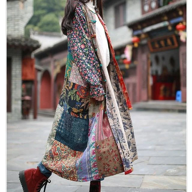 Random Patchwork Vintage Hippie Jacket Faux Fur Fabric Real Fur Fabric Shearling Fabric
