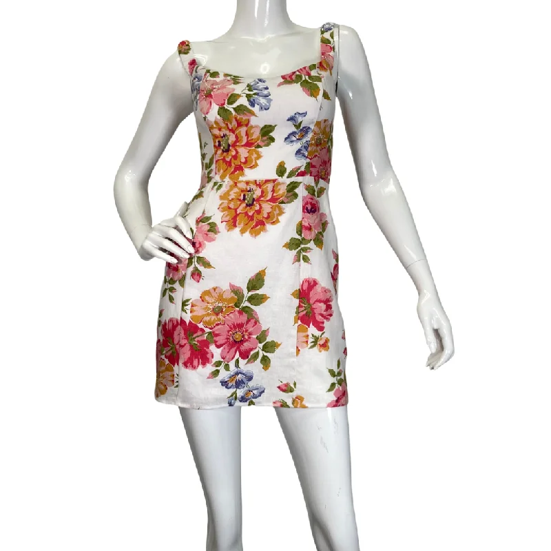 Reformation Colorful Floral Linen Mini Dress Cozy Jersey Mini Dress