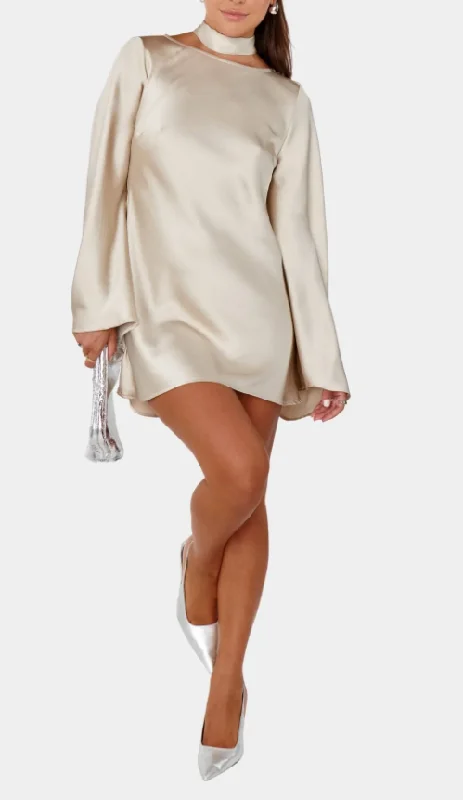 Show Me Your Mumu Sarah Mini Dress - Prosecco Hammered Satin Cozy T-Shirt Mini Dress Show Me Your Mumu Sarah Mini Dress - Prosecco Hammered Satin Cozy T-Shirt Mini Dress