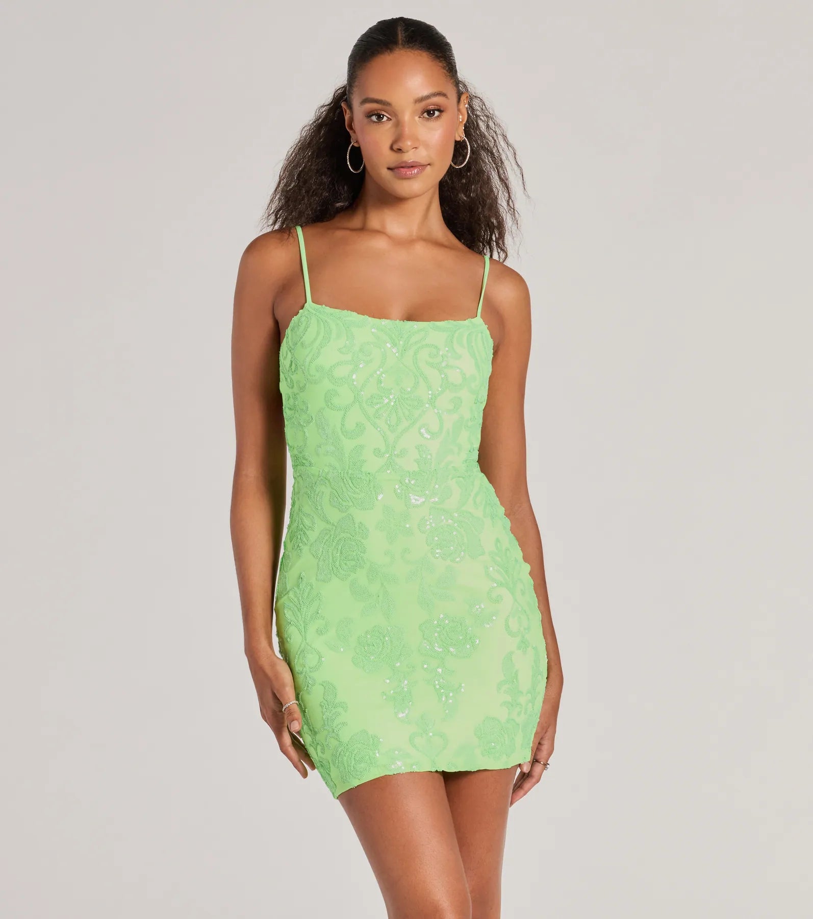 Tegan Cutout Bodycon Sequin Mini Dress Cozy Ribbed Mini Dress