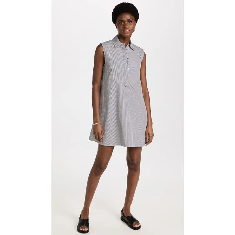 THEORY SLEEVELESS BIB TUNIC MINI DRESS DOWNING CHARCOAL STRIPE Cozy Sweater Mini Dress THEORY SLEEVELESS BIB TUNIC MINI DRESS DOWNING CHARCOAL STRIPE Cozy Sweater Mini Dress
