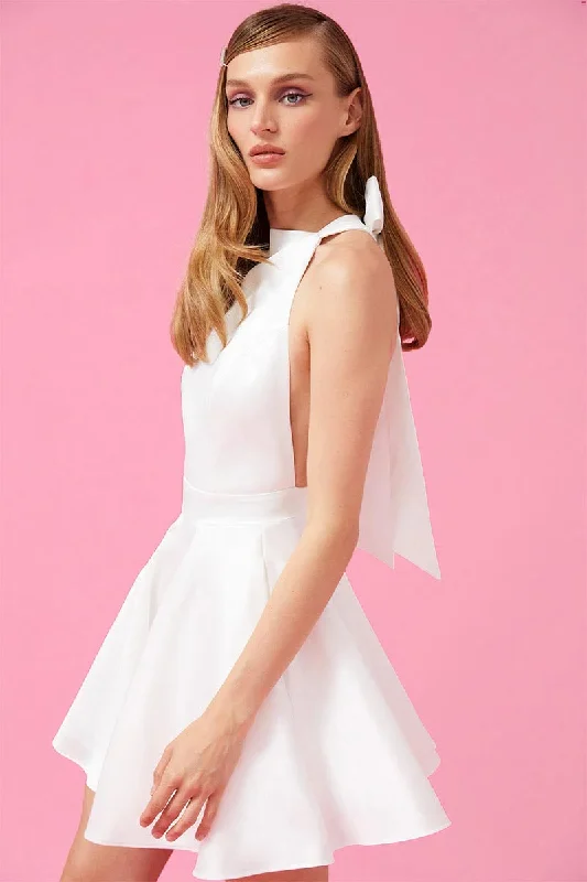 Timeless Charm Skater Mini Dress Stylish Sweetheart Neck Mini Dress