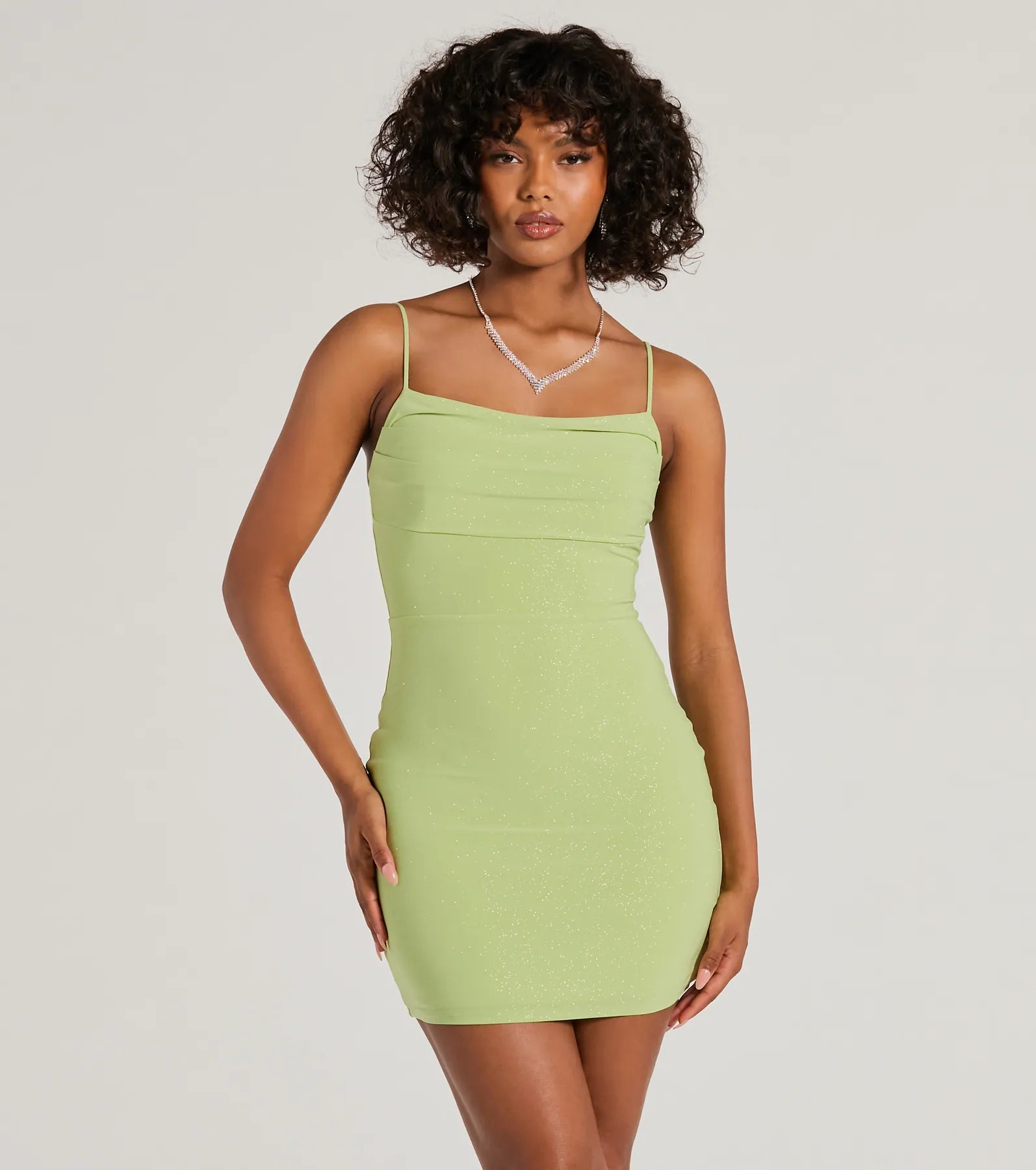 Unreal Sparkle Sleeveless Bodycon Glitter Mini Dress Trendy A-Line Mini Dress