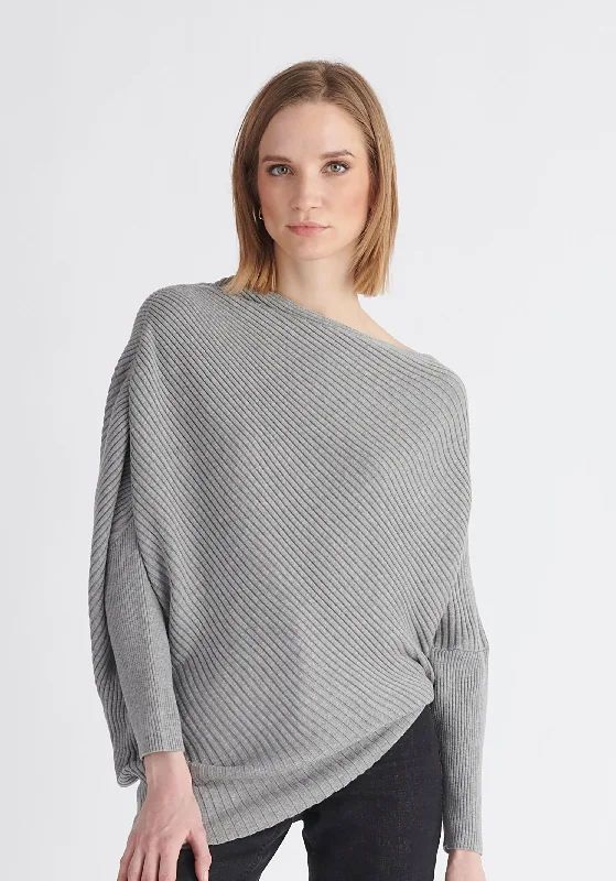 Draped Knitted Jumper Notch Collar Peter Pan Collar Cowl Neck