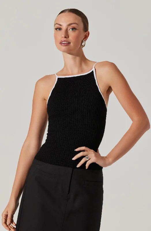 Jenini Ribbed High Neck Sweater Stretchy Elastic Breathable