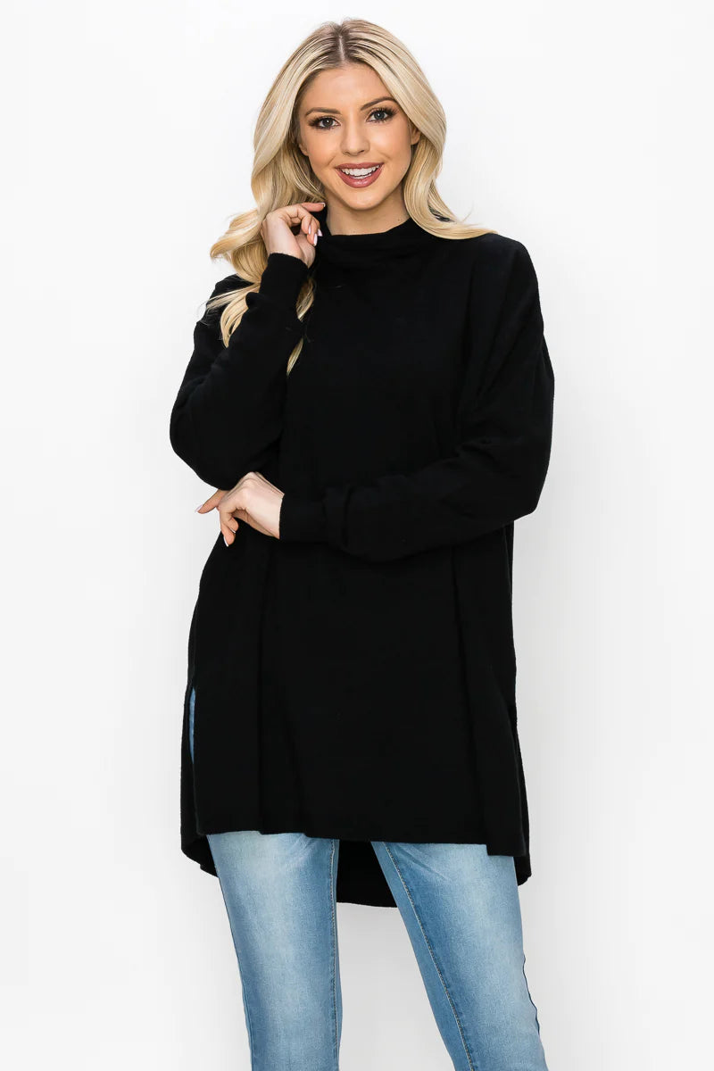 JOH Cashmere Sarah Sweater Black Iron Safe Non-Iron Wrinkle Free