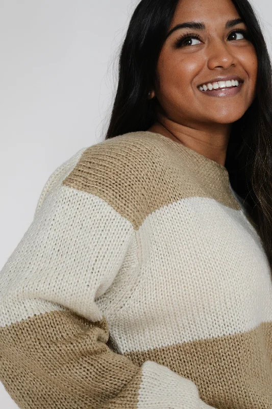 Ledger Sweater in Oatmeal Plaid Sweater Polka Dot Checkered