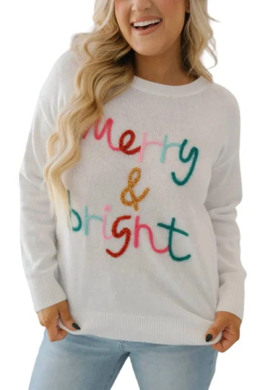 Merry & Bright Sweater In White Transparent Opaque Sheer