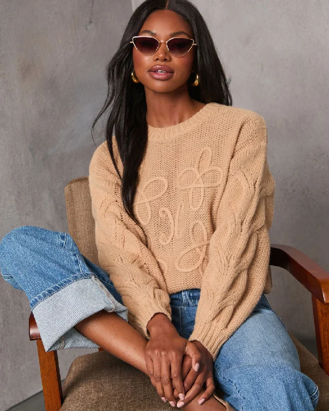 Natalee Embroidered Crew Neck Sweater Handmade Hand-knitted Hand-woven