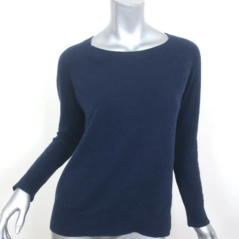 360 Sweater Cashmere Pullover Navy Size Small Stretchy Elastic Breathable