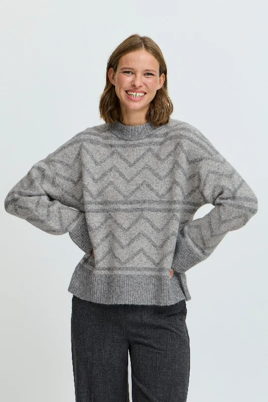 B. Young Omea Geometric Sweater Spandex Rayon Corduroy