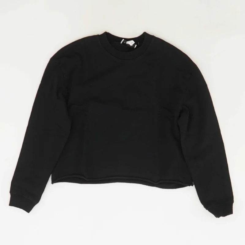 Black Solid Crewneck Sweater Sweater Knitwear Pullover