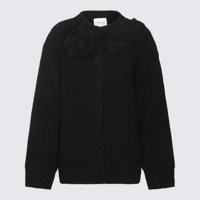 Blumarine Sweaters Black Turtle Neck Boat Neck Asymmetrical Neck