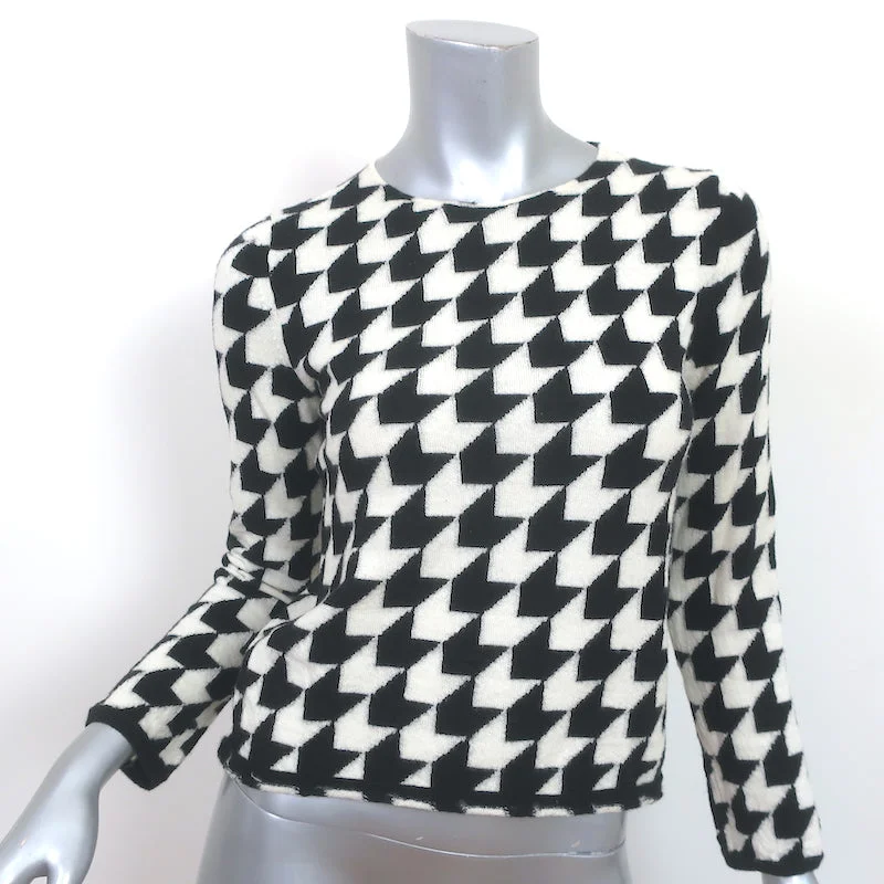 Comme des Garcons Houndstooth Sweater Black/White Wool Size Extra Small Satin Fabric Silk Fabric Chiffon Fabric Comme des Garcons Houndstooth Sweater Black/White Wool Size Extra Small Satin Fabric Silk Fabric Chiffon Fabric