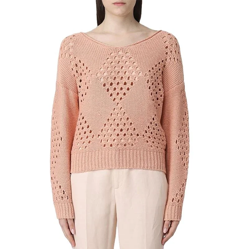 Customized women Hollow out Knitted Jumper cotton Winter Wear sweater Glossy Satin Silk Customized women Hollow out Knitted Jumper cotton Winter Wear sweater Glossy Satin Silk