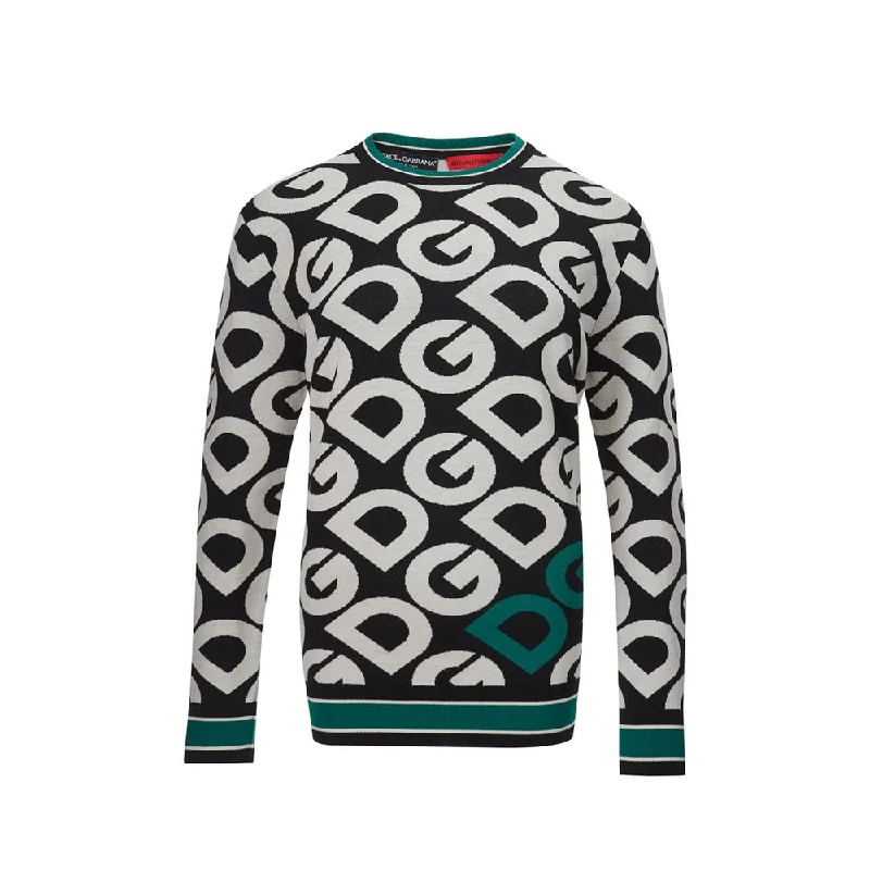 Dolce & Gabbana Elegant Black Cotton Sweater for Sophisticated Style Houndstooth Herringbone Solid Dolce & Gabbana Elegant Black Cotton Sweater for Sophisticated Style Houndstooth Herringbone Solid