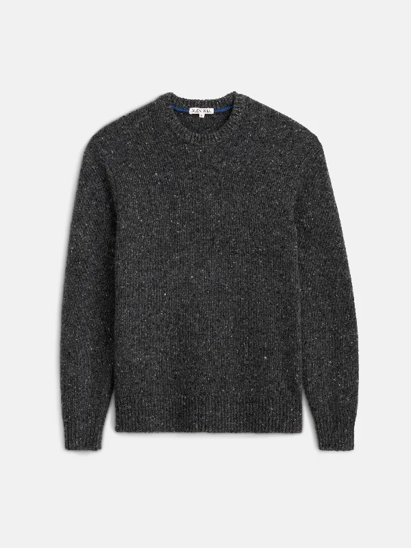 Donegal Crewneck Sweater Chenille Brocade Lace