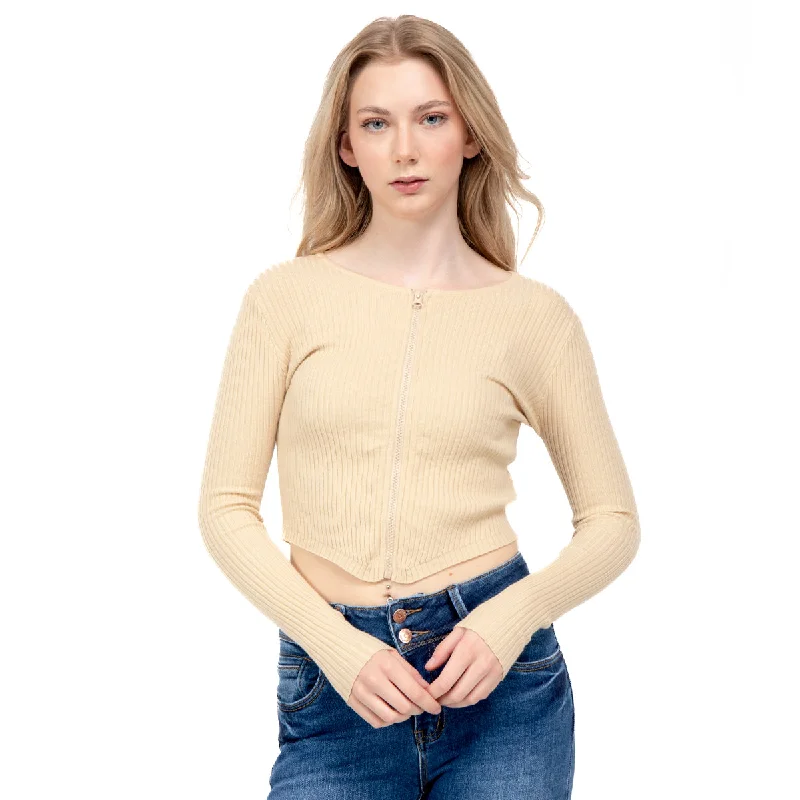 PLAYERA-SWEATER MANGA LARGA CIERRE AL FRENTE PARA MUJER FOREVER 21 Toggled Drawstring Belted PLAYERA-SWEATER MANGA LARGA CIERRE AL FRENTE PARA MUJER FOREVER 21 Toggled Drawstring Belted