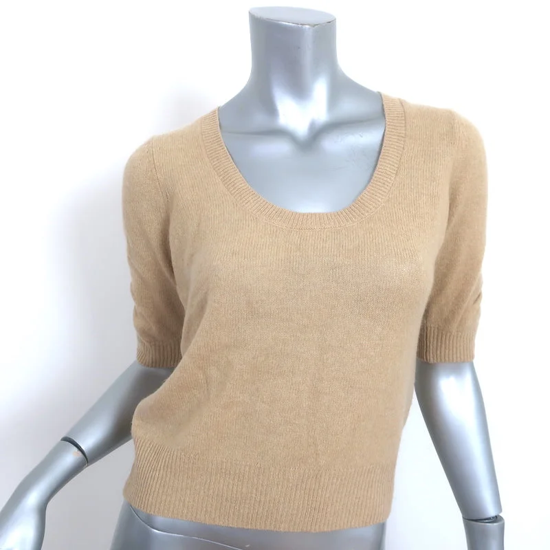 FRAME Cashmere Ruched Sleeve Sweater Taupe Size Small Scoop Neck Top Stylish Fashionable Trendy FRAME Cashmere Ruched Sleeve Sweater Taupe Size Small Scoop Neck Top Stylish Fashionable Trendy