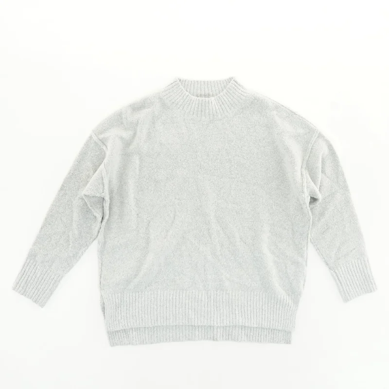 Gray Crewneck Sweater Jersey Fabric Tulle Fabric Batik Fabric