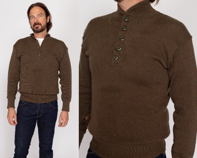 Large 70s Olive Wool Distressed Military Henley Sweater Zippered Front Buttoned Front Snap Front Large 70s Olive Wool Distressed Military Henley Sweater Zippered Front Buttoned Front Snap Front
